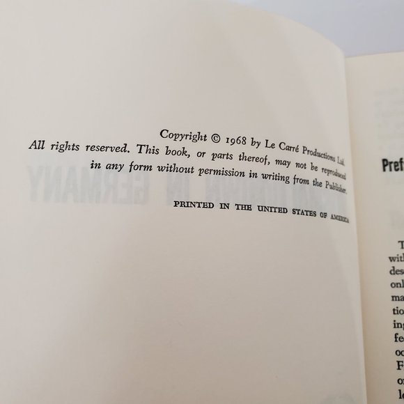 HB - Spy Thriller John Le Carre A Small Town in Germany Book Club Edition 1968 - Picture 3 of 6